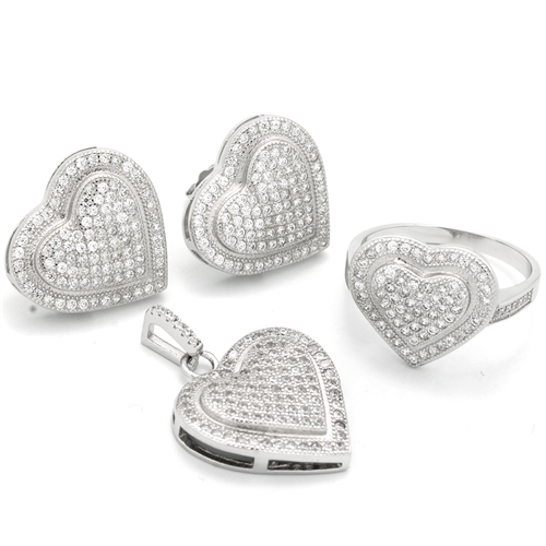CZSS1029 Sterling Silver Round CZ Sets