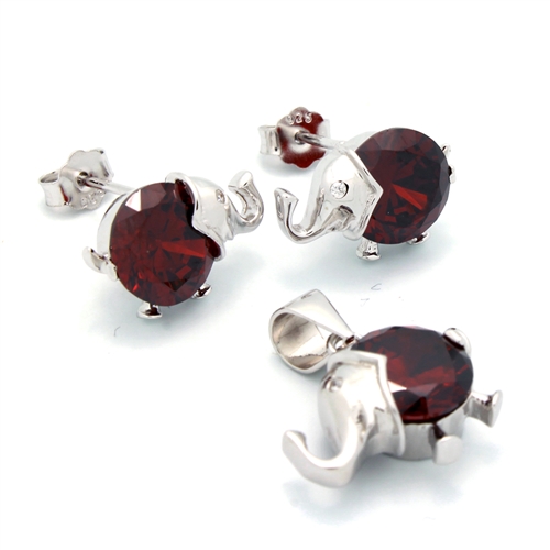 CZSS1043-GA Sterling Silver Elephant CZ Sets