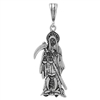 DCP1010 Silver Regular DC Santa Muerte Pendant 30mm