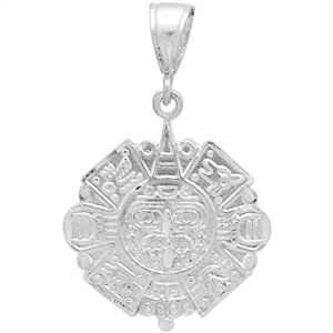 DCP1045 Silver DC Aztec Calendar Pendant 31mm