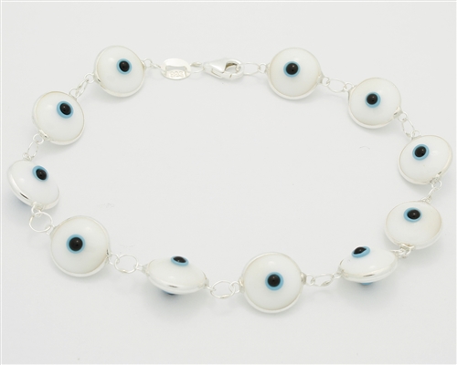 EEB14- Sterling Silver Evil Eye Bracelet