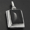 LPS1036 - Silver Black Onyx Rectangle Locket