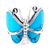 M-R1001-BT Silver Blue Turquoise Butterfly Ring