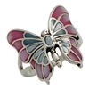 M-R1015-MU Silver Multicolor Butterfly Ring