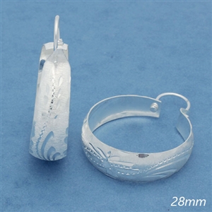 MI-H1004 Silver DC Flat Hoops 28mm