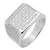 MMCR1016 SILVER MICROPAVE 15MM SQUARED CZ MENS RING