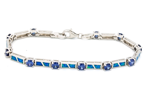 OPBR1031 - Silver Opal Bracelet