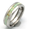 OPR1010-W Silver White Opal Band Ring