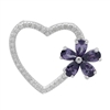 PCZ1054 - Silver CZ Mom Heart Pendant
