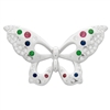 PCZ1077 Sterling Silver Multi-Colored CZ Butterfly Charm Pendant