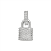 PCZ1079 Sterling Silver CZ Lock Charm Pendant
