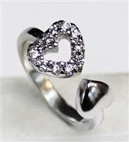 Silver CZ Ring - Heart