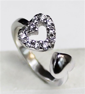 Silver CZ Ring - Heart