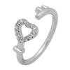 RCZ104065- Sterling Silver Wrap CZ Key to my Heart Ring