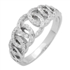 RCZ104075 Sterling Silver CZ Olympian Rings Band