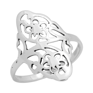 RPS1065 - Sterling Silver Long Filigree Ring