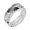 RPS1067 Silver Plain Feather Band Ring