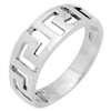 RPS1073 Silver Plain Greek Cut out Band