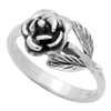 RPS1123 - Sterling Silver Rose Flower Wrap Ring