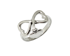 Sterling Silver Infinity Dangling Heart Ring-SR016