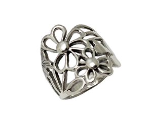 Sterling Silver Flower Ladies Ring