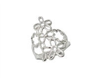 Sterling Silver Plain Flower Ladies Ring