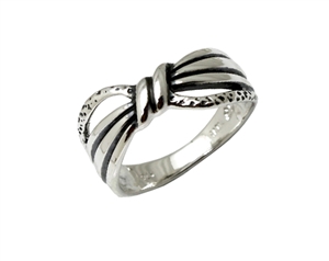 Sterling Silver Ribbon Ladies Ring