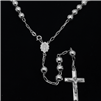 SRN1009-30 Sterling Silver DC Rosary 8mm gauge 30"