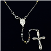 SRN1010-20 Sterling Silver 3-Tone Rosary 3mm gauge 20"