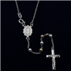 SRN1011-30 Sterling Silver 3-Tone Rosary 4mm gauge 30"
