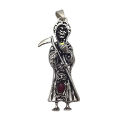 Santa Muerte Oxidized 2.25 Inch - STMTE07