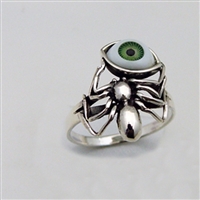 Sterling Silver Spider Evil Eye Ring