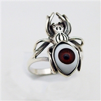 Sterling Silver Spider 2 Evil Eye Ring