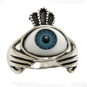 Sterling Silver Hand Evil Eye Ring