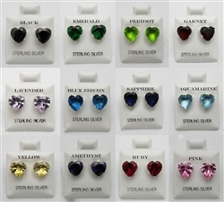Sterling Silver CZ Round Stud Earrings Casting Setting 8 mm