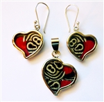 Corazon or Heart  Butterfly wing earrings, by Silver Tree Designs