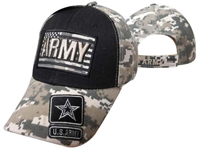 Army Baseball Cap Hat Black Camo