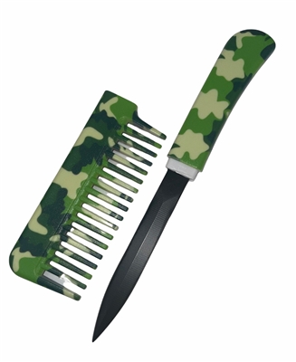 Camo Comb Knife Green