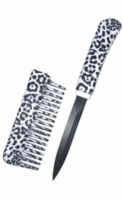Camo Comb Knife Black and White