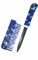 Camo Comb Knife Blue