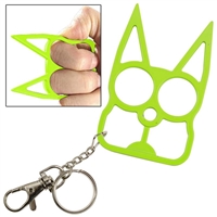 Kitty Cat Self Defense Keychains: Neon Green