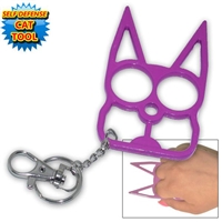 Kitty Cat Self Defense Keychains: Purple