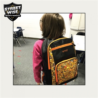 Kids Emoji  Bulletproof Backpack, ORANGE (Free shipping)