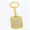 Gold Crystal Dog Tag Pendant