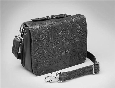 GTM-15 Cross Body Concealed Carry Organizer - Black Lambskin