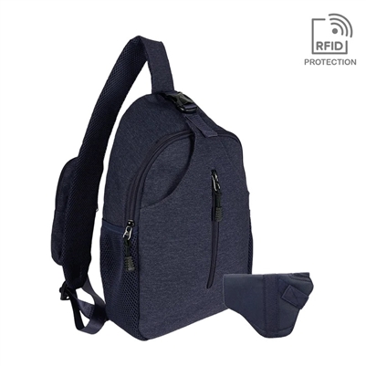 Kyle Minimalist Sling Shoulder Concealed Backpack: Navy Blue