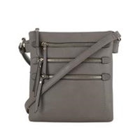 Multi-Pocket Concealed Carry Lock and Key Crossbody Gray