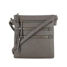 Multi-Pocket Concealed Carry Lock and Key Crossbody Gray