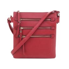 Multi-Pocket Concealed Carry Lock and Key Crossbody Red