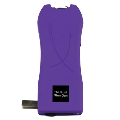 Purple: Runt Stun Gun 80,000,000 volts w/flashlight & wrist strap disable pin